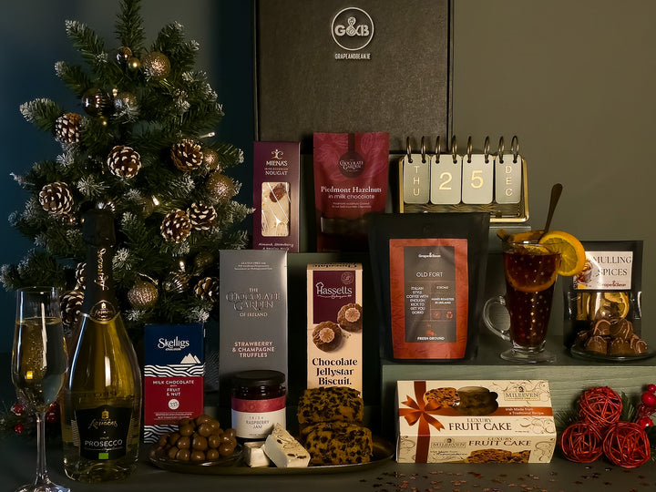 Luxury Irish Christmas Hamper with Prosecco - Grape & Bean