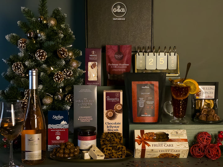 Luxury Irish Christmas Hamper wth Rosé Wine - Grape & Bean