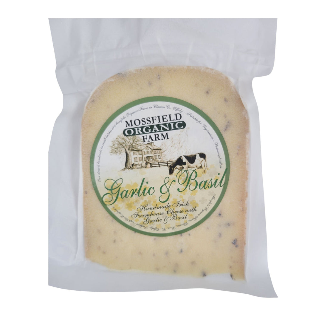 Mossfield Organic Farmhouse Cheese with Garlic and Basil 180g - Grape & Bean