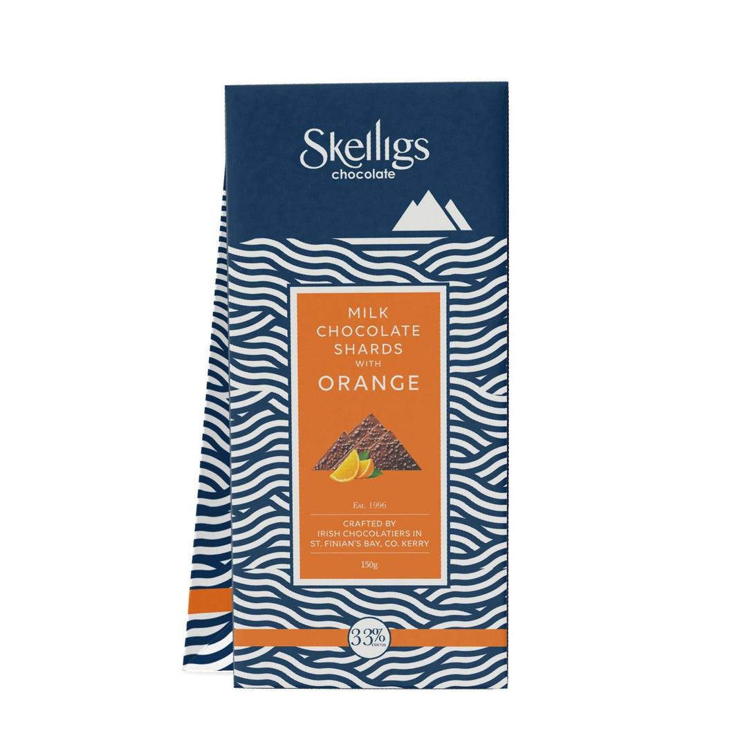Skelligs Dark Chocolate Shards Orange 150g - Grape & Bean