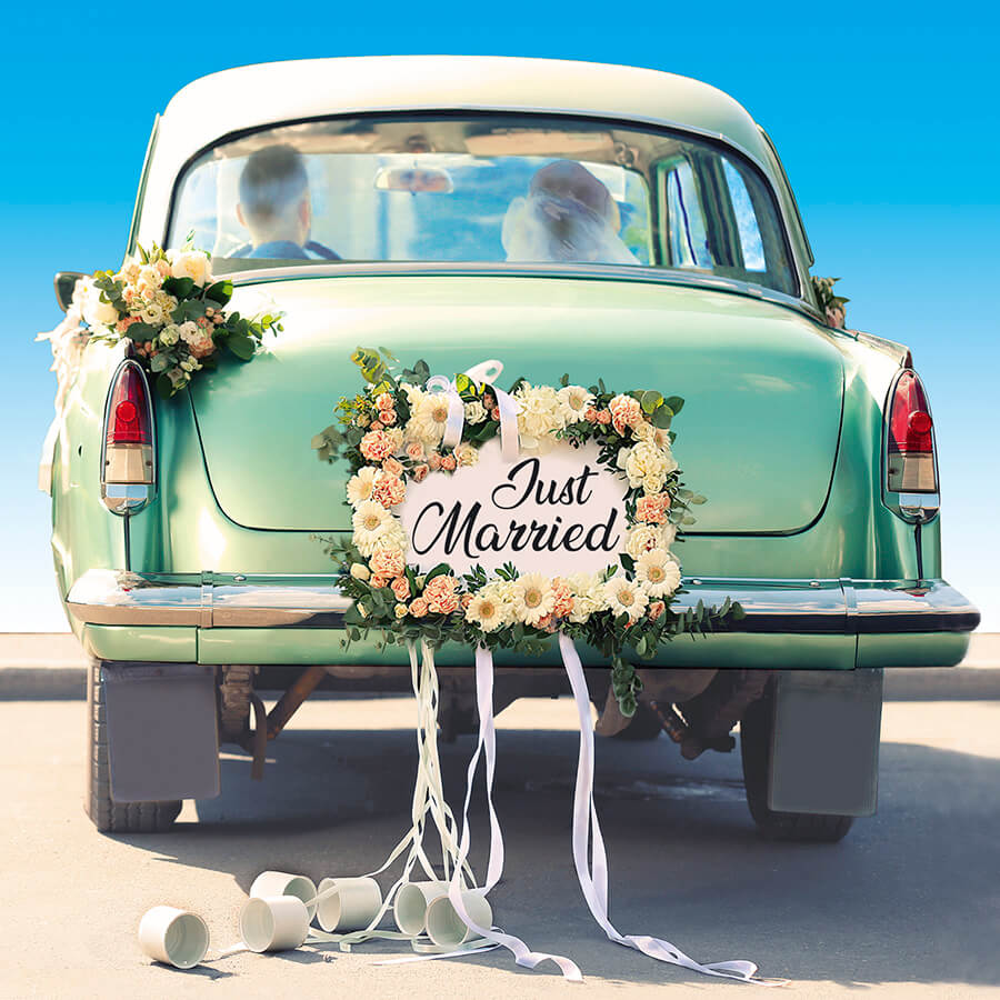 Just Married - Wedding Day Card - Grape & Bean