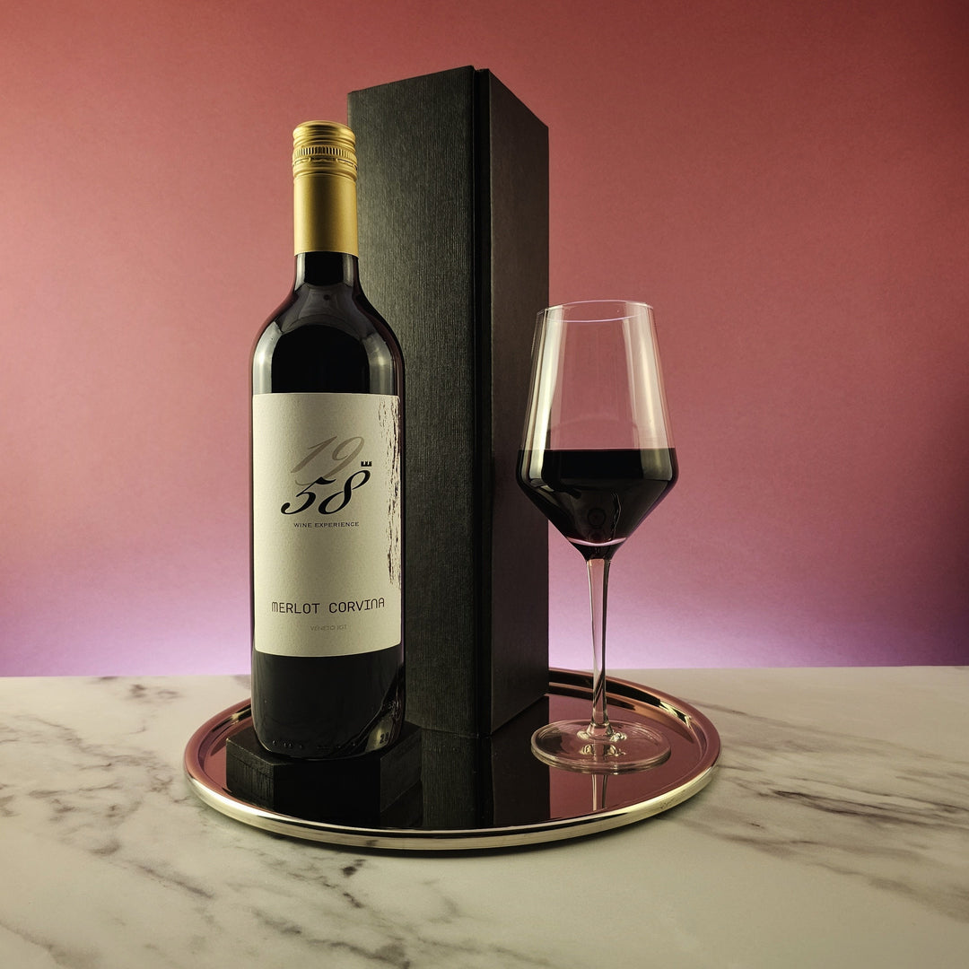 Lake Garda Italy Castelnuovo 1958 Merlot Corvina Wine Gift Pack - Grape & Bean