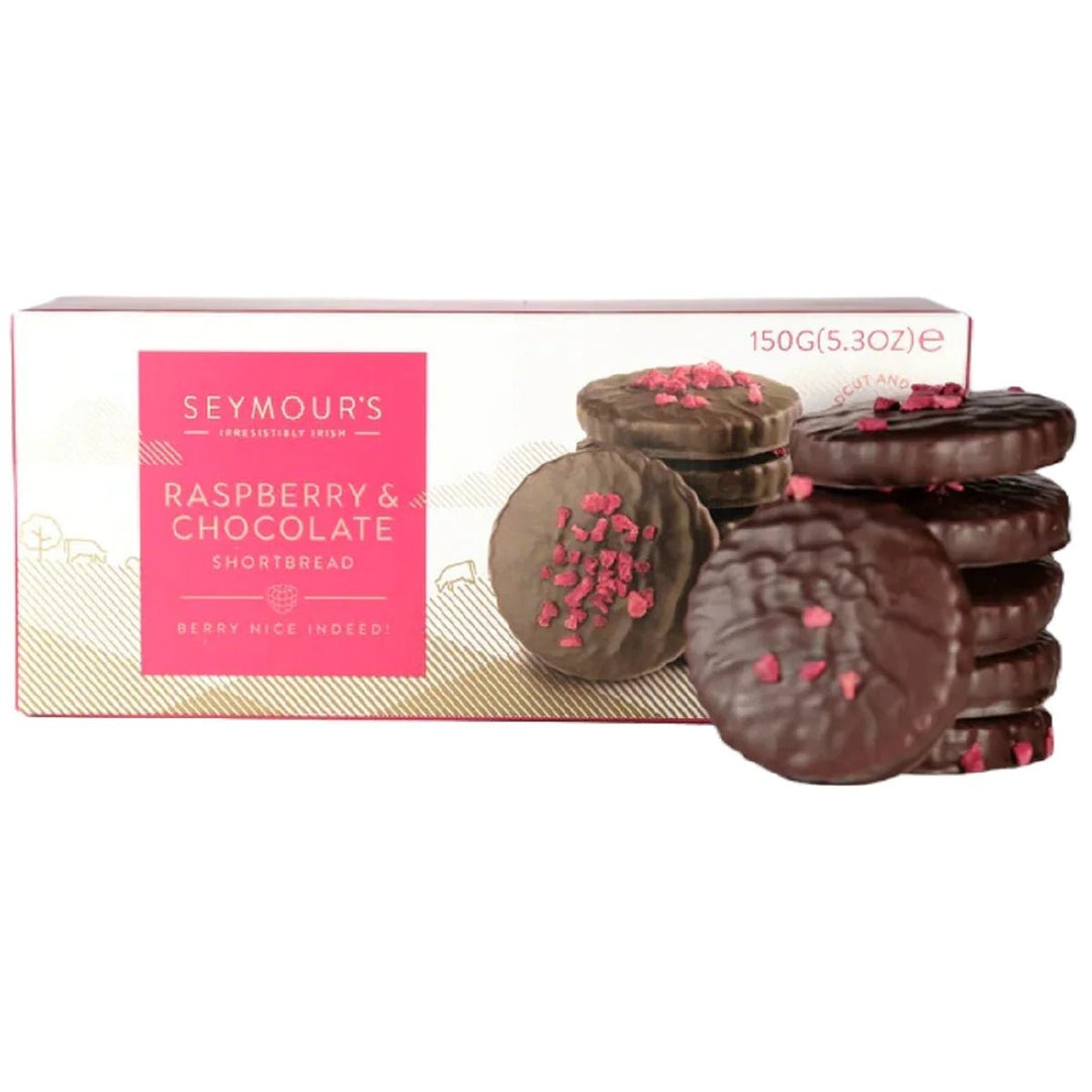 Seymour's Raspberry & Chocolate Shortbread 150g - Grape & Bean