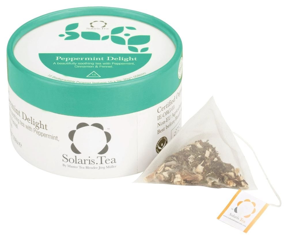 Solaris Organic Peppermint Pyramid Tea Bags 15pk - Grape & Bean