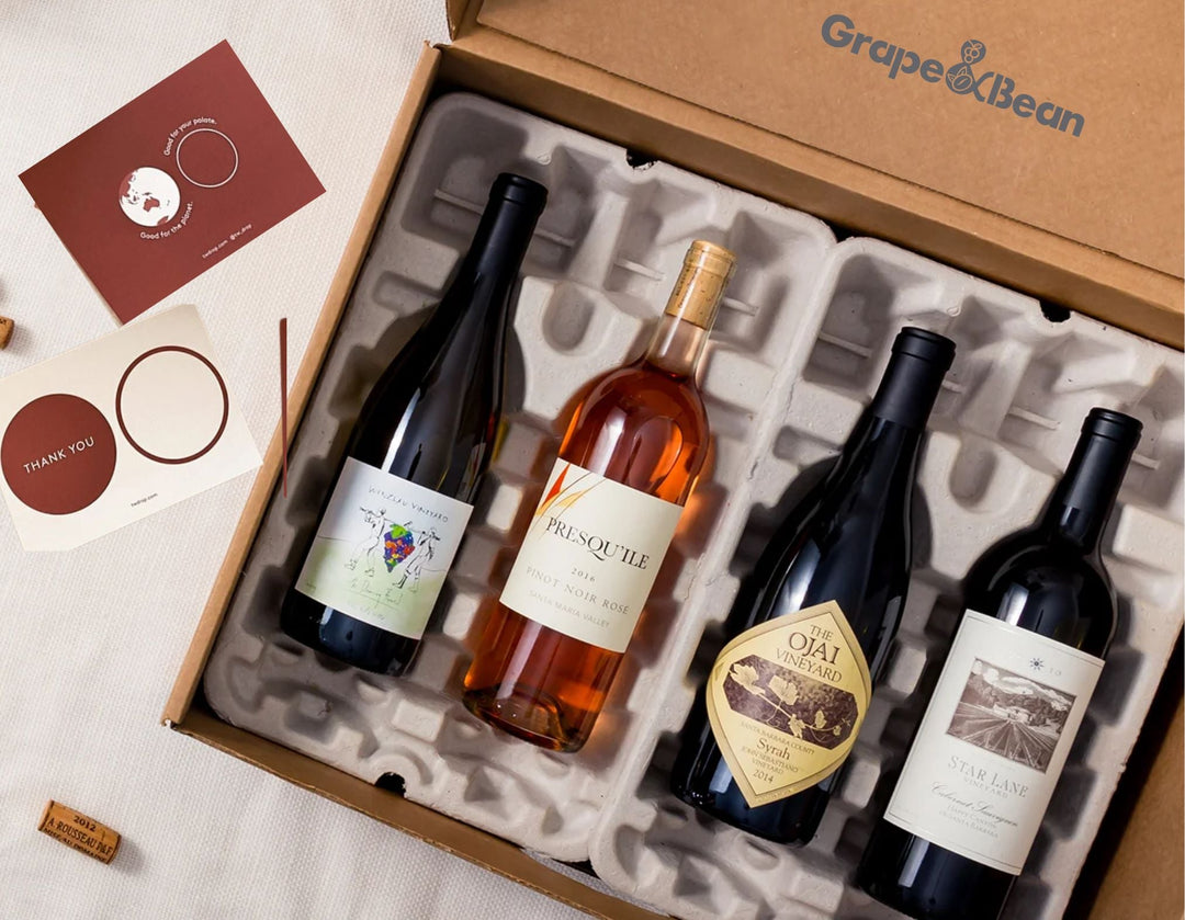 4 Bottle Wine Subscription - Grape & Bean