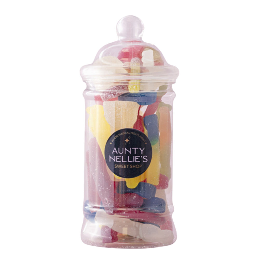 Jar of colorful sweets with Aunty Nellie&