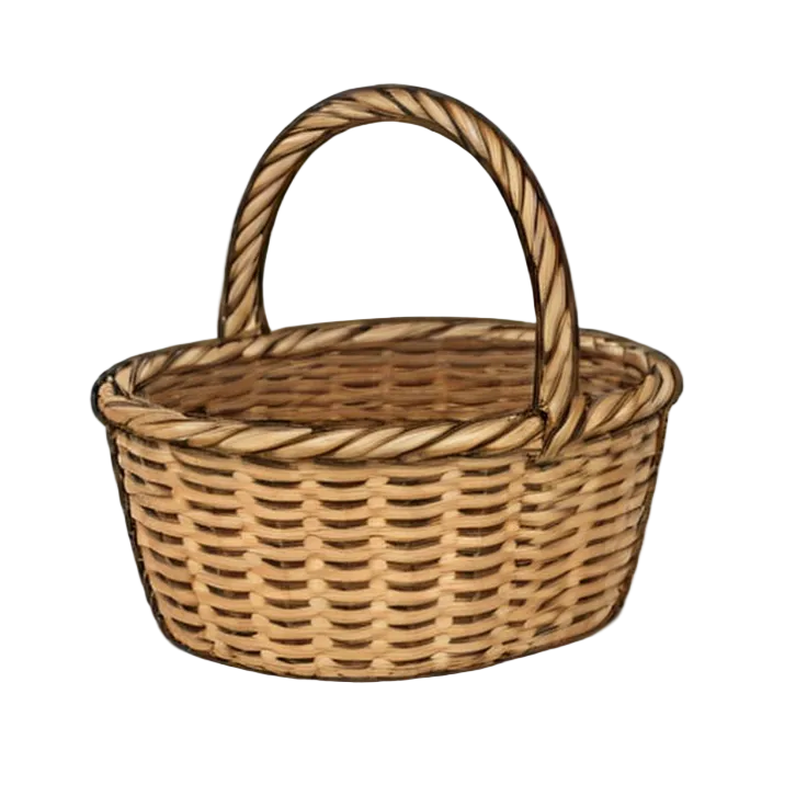 Wicker basket with handle 
