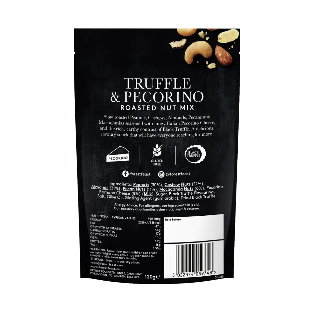 Forest Feast Truffle &amp; Pecorino Nut Mix bag Back
