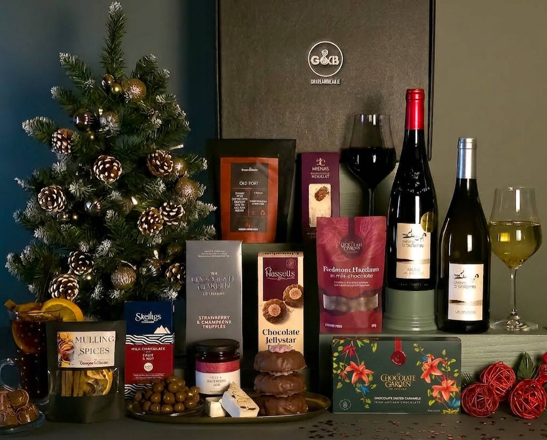 Luxury Irish Christmas Hamper with Red &amp; White Wine