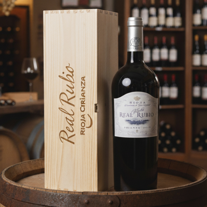 1.5lt Magnum of Real Rubio Rioja Crianza in Wooden Box