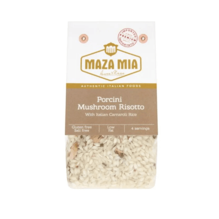 Maza Mia Porcini Mushroom Risotto package on a white background