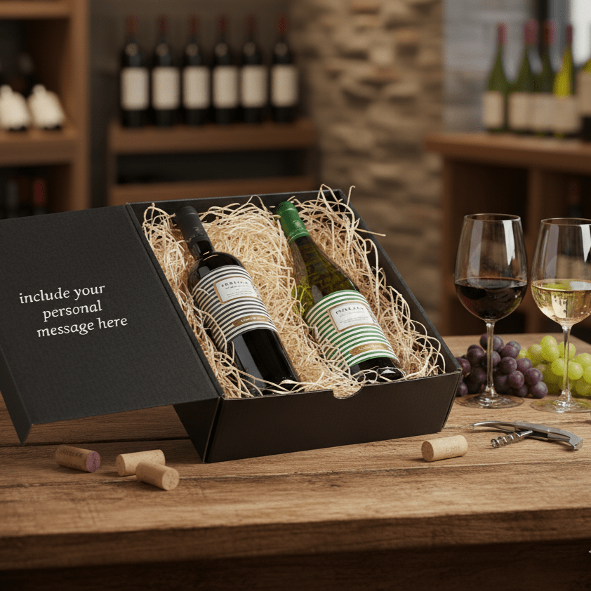 Argentinian Organic Malbec & Chardonnay Wine Gift - 2 bottles - Grape & Bean