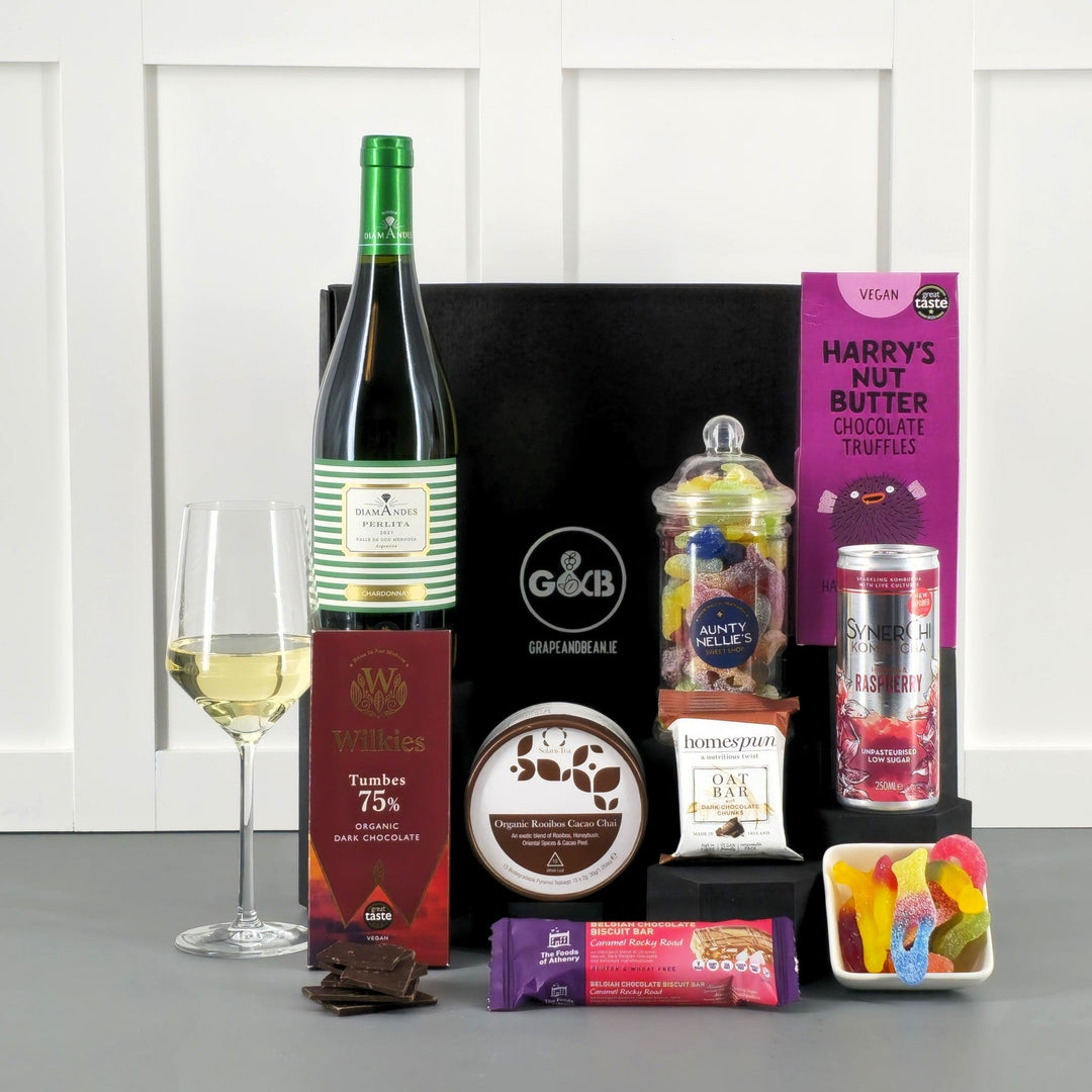 Artisan Irish Food Hamper - vegan friendly & choice of drinks - Grape & Bean