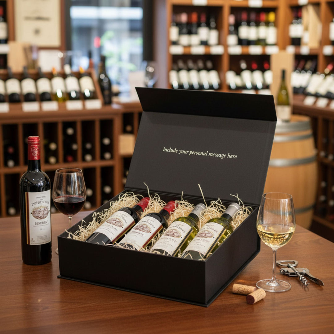 Bergerac's Best Organic Wine 4 Bottle Gift Box - Grape & Bean