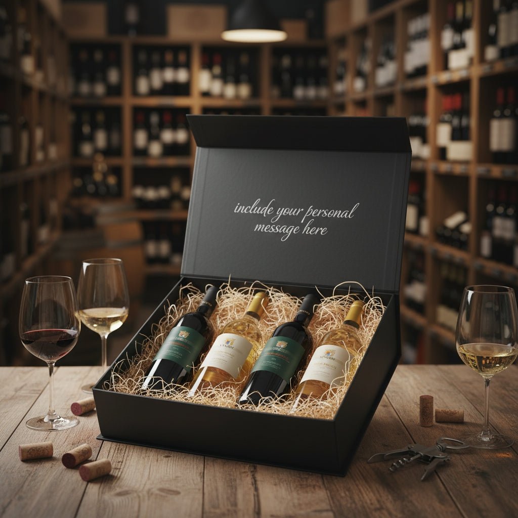Best of Italy, Piedmont 4 Bottle Wine Gift - Grape & Bean