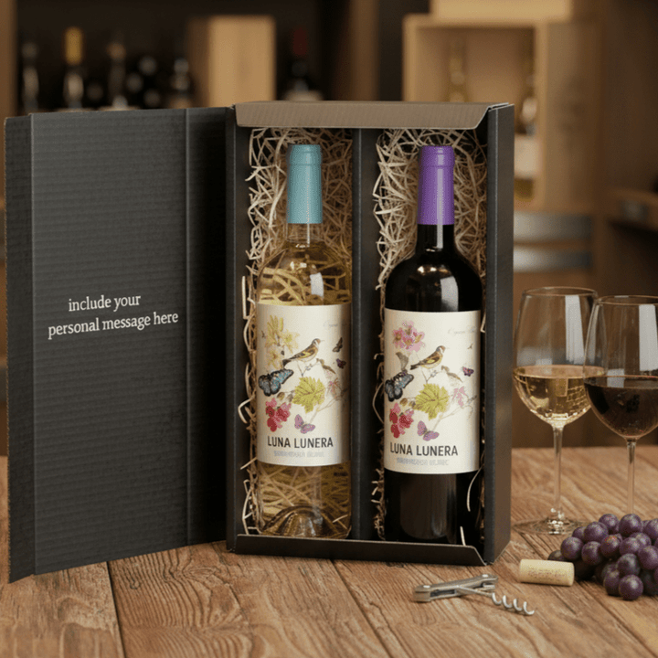 Best Selling Spanish Organic Wine 2 Bottle Gift Box - Grape & Bean