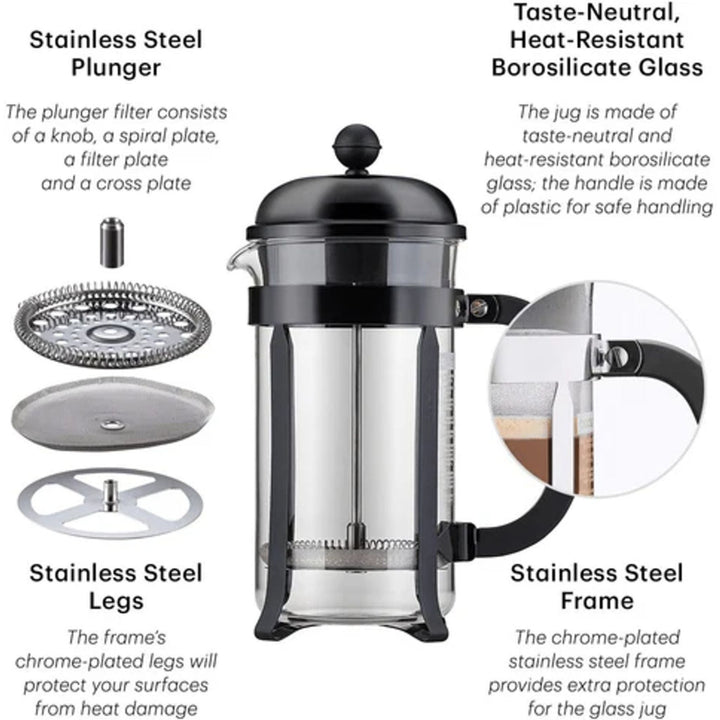 Bodum Chambord French Press Shiny – 8 Cups - Grape & Bean