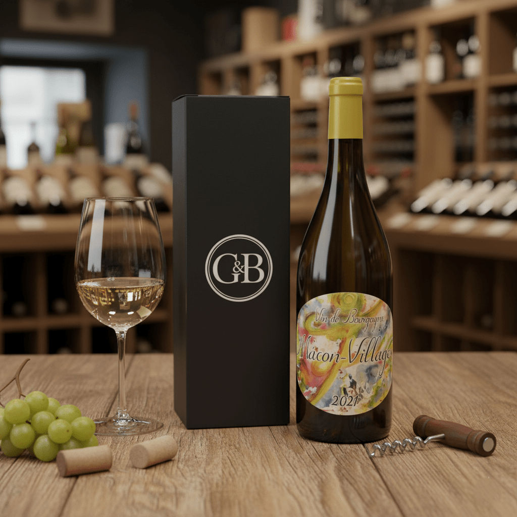 Burgundy Macon Village White Wine Gift - Grape & Bean