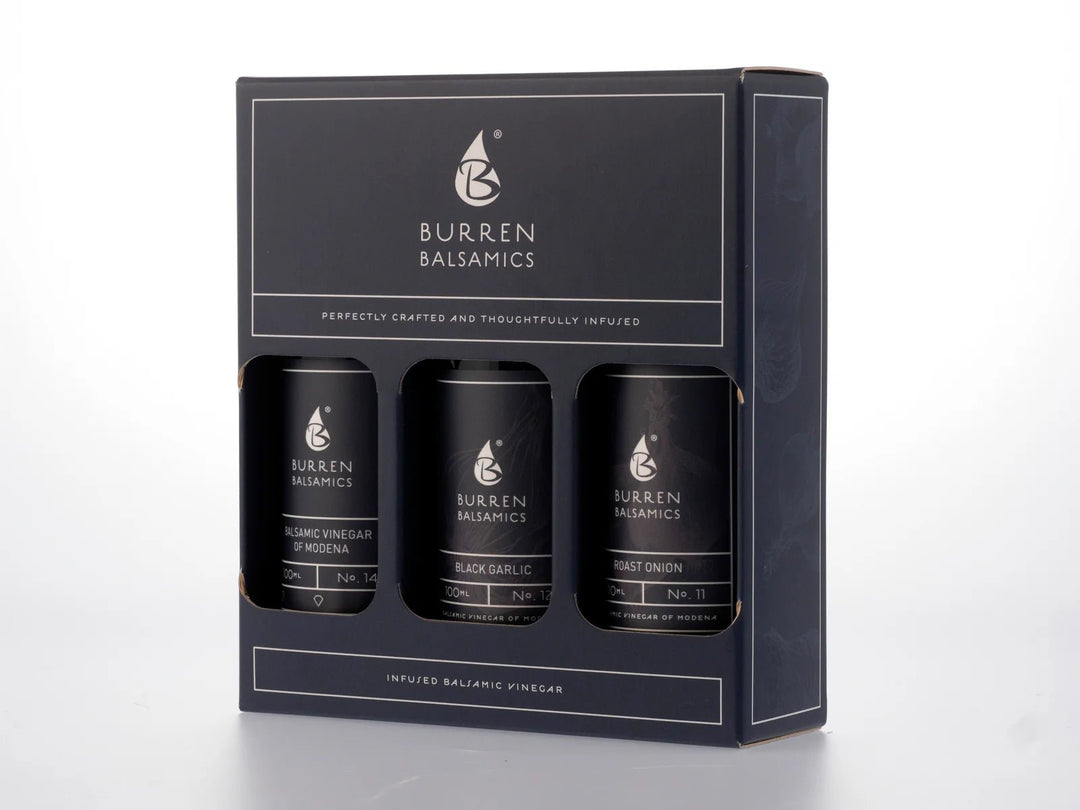 Burren Gift Box Savoury Trio Vinegars 100ml - Grape &amp; Bean