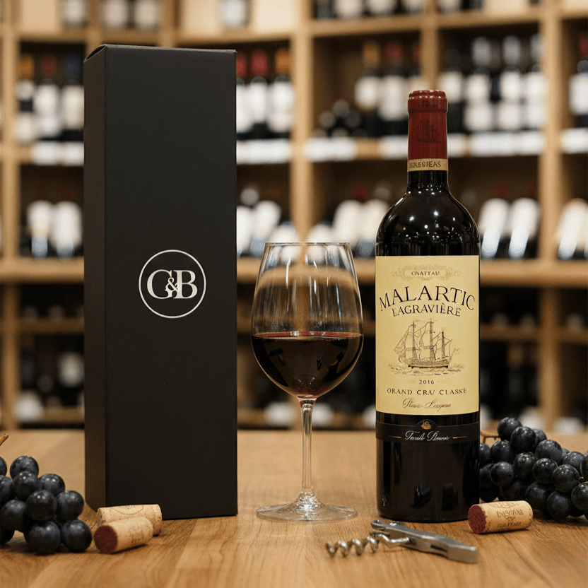 Chateau Malartic Lagraviere Grand Cru Classe Fine Red Wine Gift - Grape & Bean