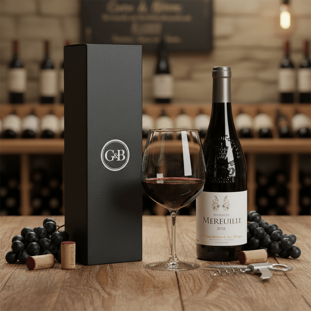 ChateauNeuf du Pape Fine Red Wine Gift - Grape & Bean