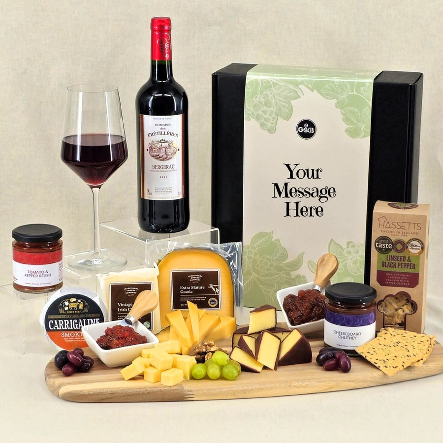 Cheese Board Gift Box - choose your beverage - Grape & Bean