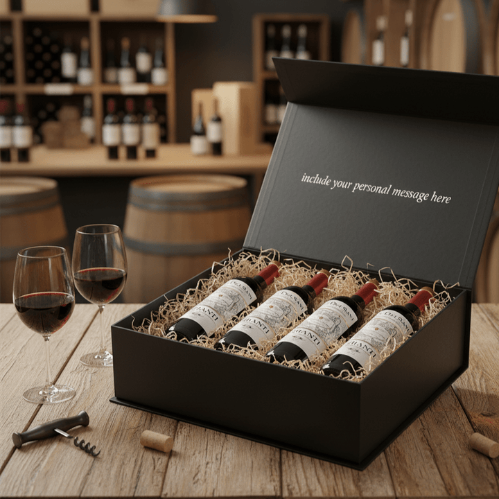 Chianti 4 Bottle Gift Box - Grape & Bean