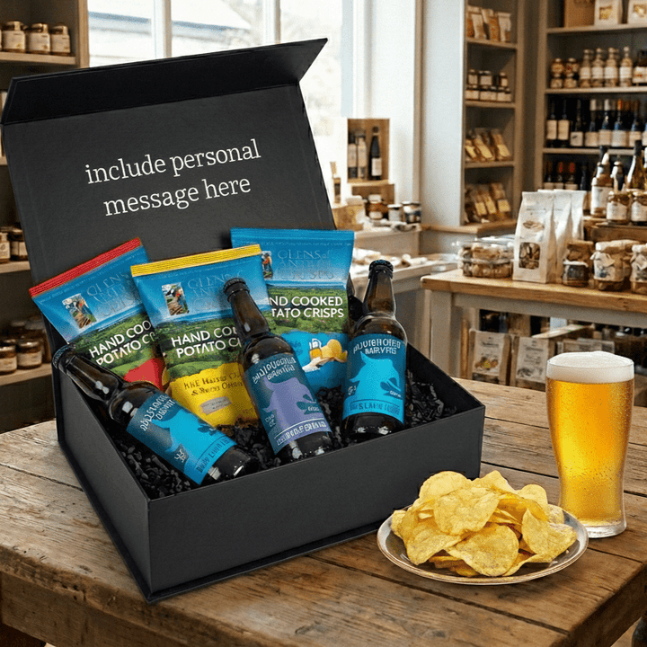 Craft Irish Beer and Crisps Gift Box - Grape &amp; Bean