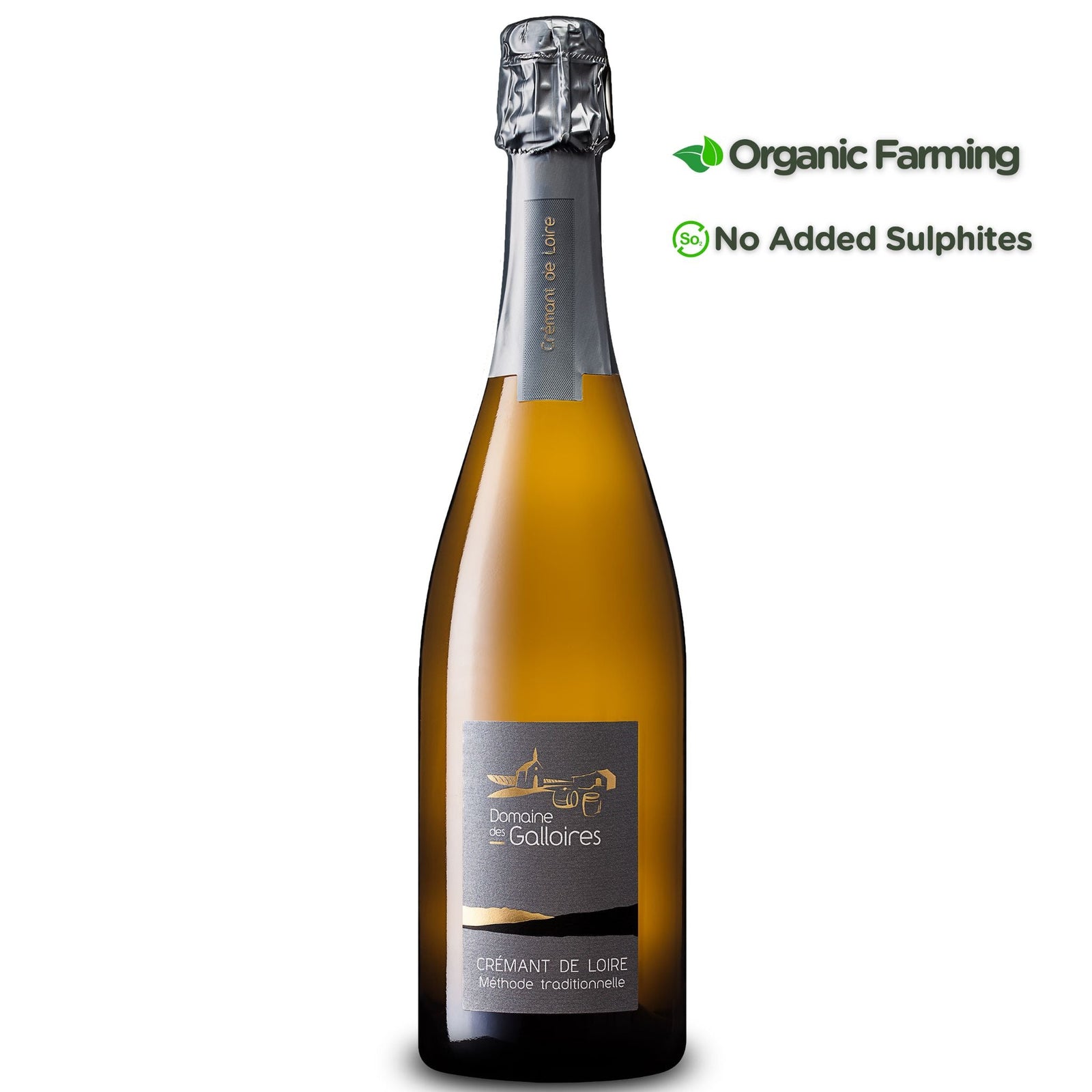 Cremant de Loire Extra Brut, Domaines des Galloires, Loire valley, France - Grape & Bean
