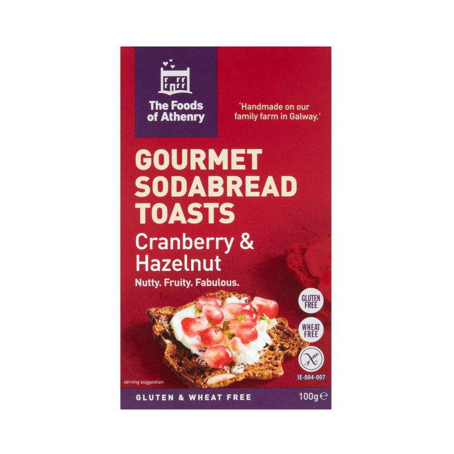 Foods of Athenry Gourmet Sodabread Toasts Cranberry & Hazelnut 100g - Grape & Bean