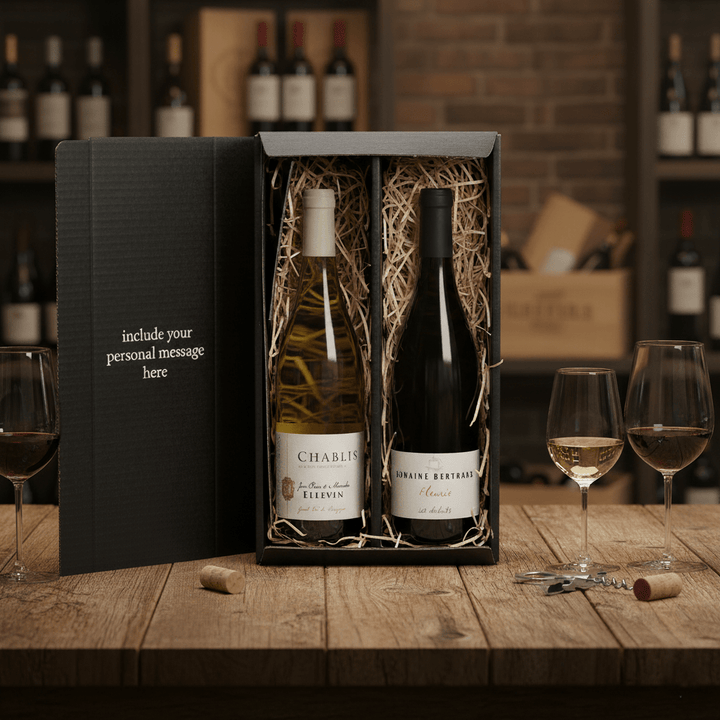 French Classic Chablis & Beaujolais Gift Box - Grape & Bean