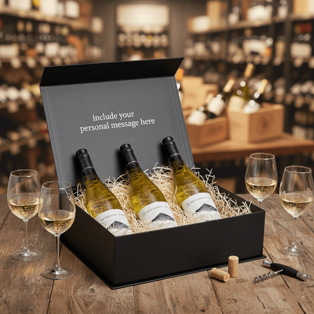 French Sauvignon Blanc 3 Bottle Gift Box - Grape & Bean