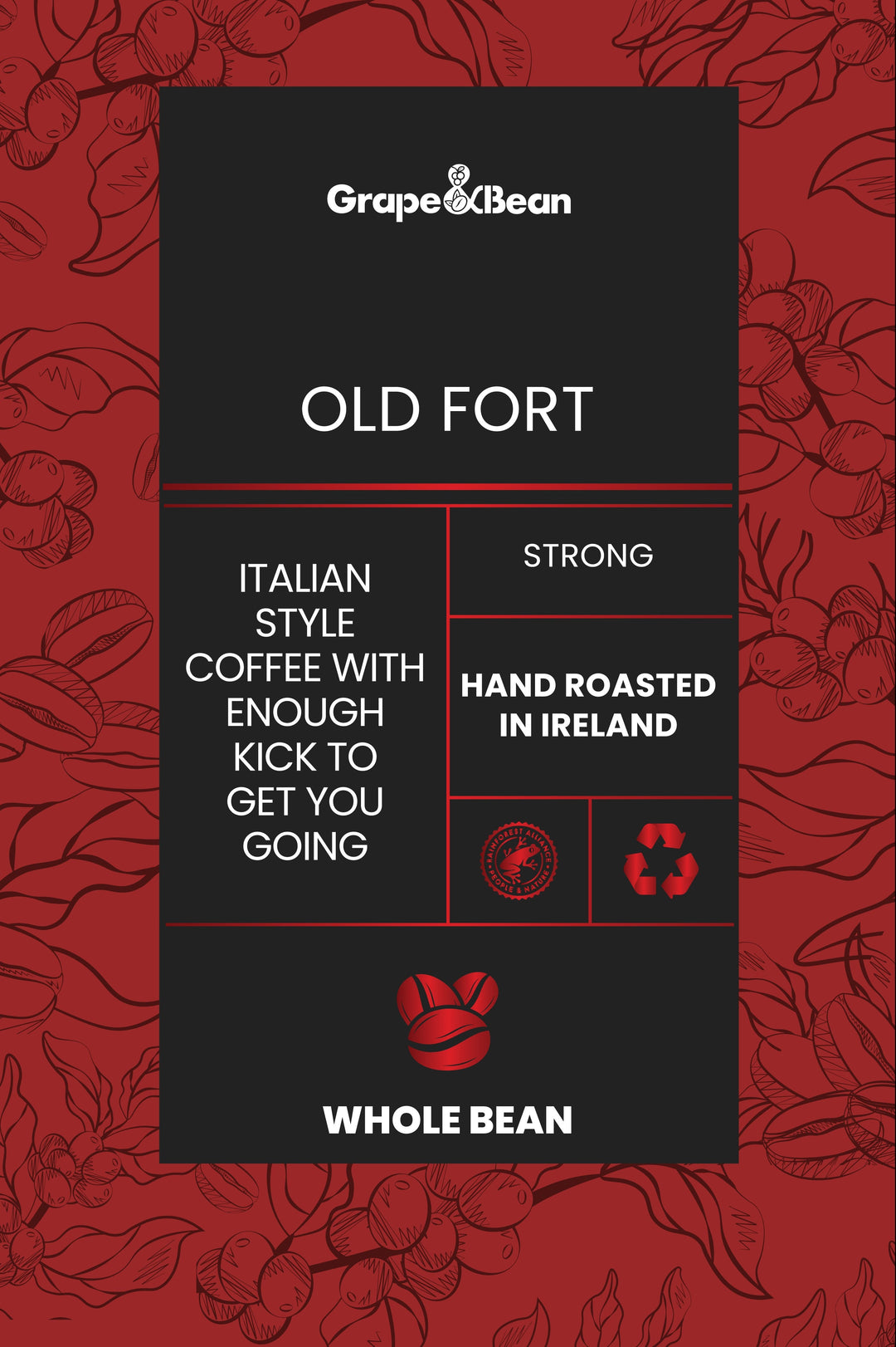 G&B Old Fort Coffee Beans 227g (5/5 strength) - Grape & Bean