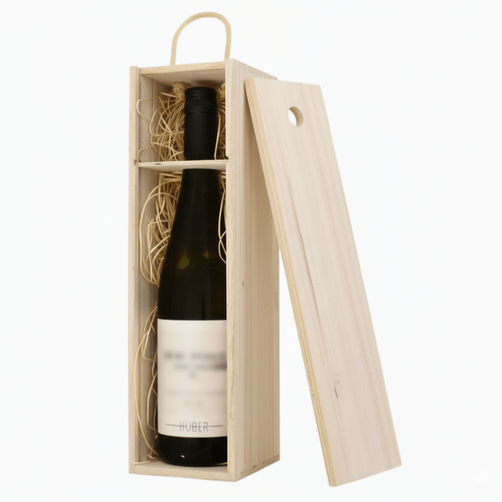 G&B Wooden Wine Gift Box - 1 bottle - Grape & Bean