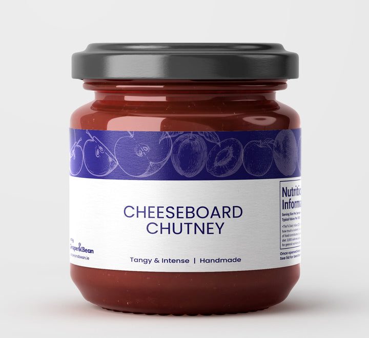 Gourmet Food Gift Box with Balsamic, Crackers, Chutney & Relish - Grape & Bean