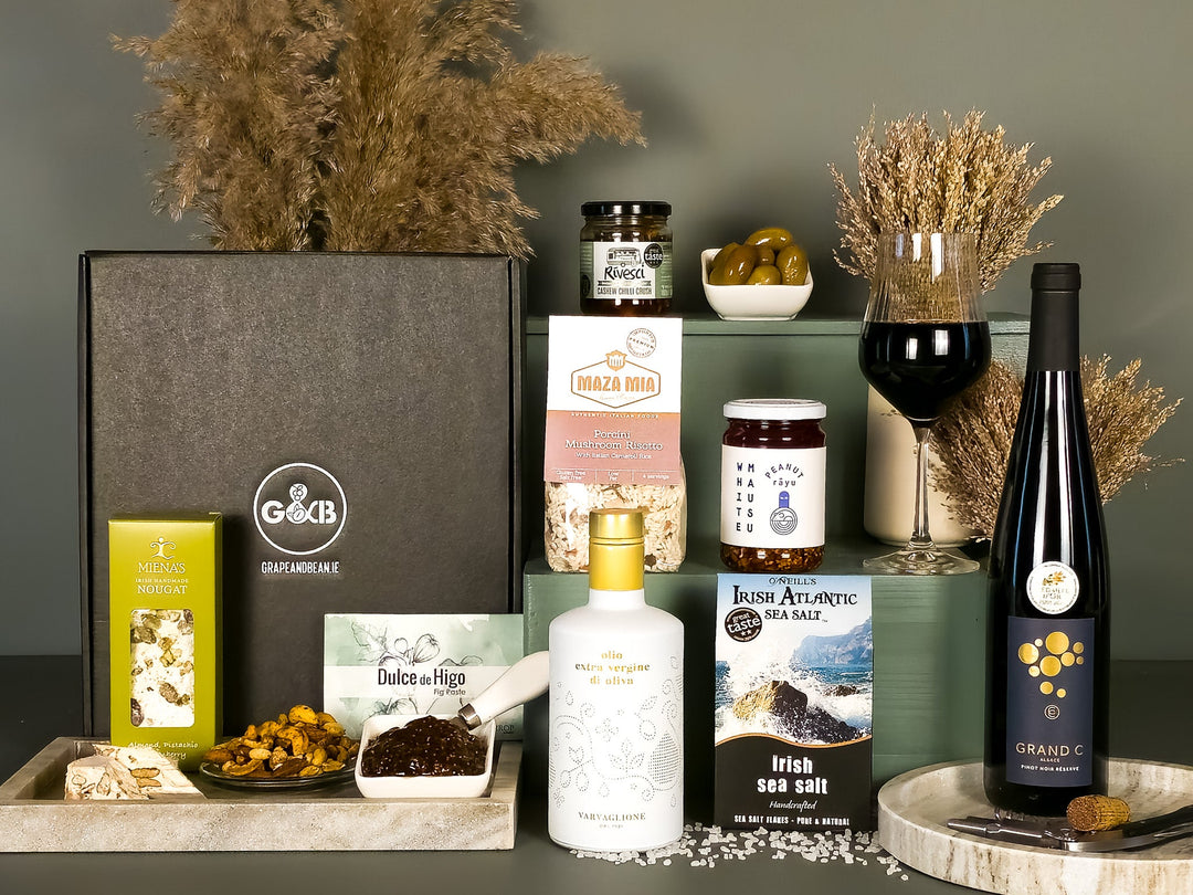 Gourmet Foodie Hamper with Fine Red Wine - Grape & Bean