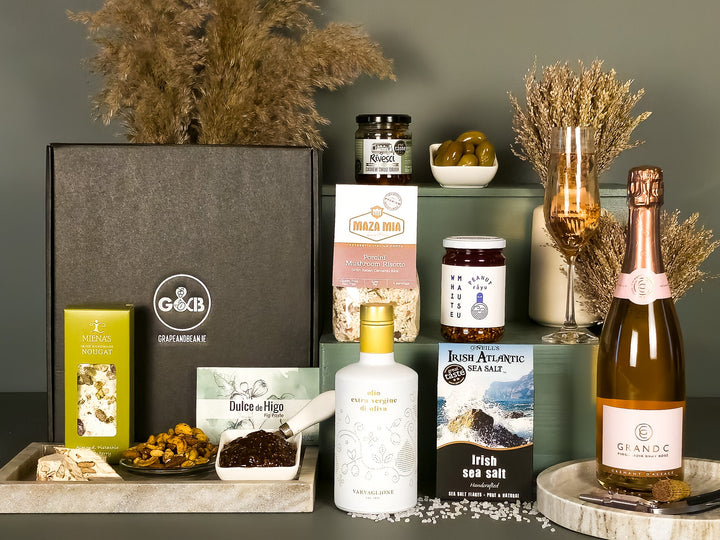 Gourmet Foodie Hamper with Rosé Cremant D'Alsace - Grape & Bean