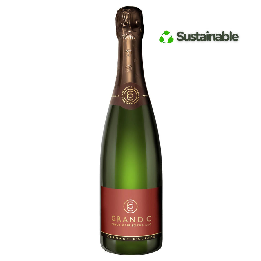 Grand C Crémant d'Alsace Extra Dry, Alsace, France - Grape & Bean