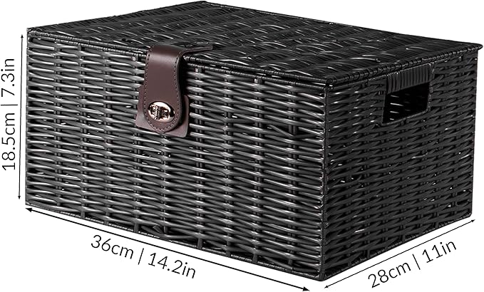 HALF PRICE - Black Woven Baskets for gifting or storage - Set of 3 - Grape & Bean