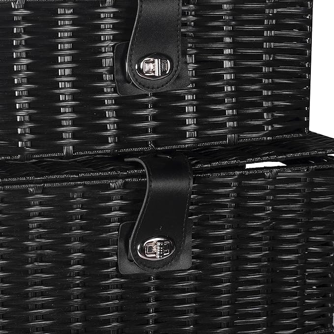 HALF PRICE - Black Woven Baskets for gifting or storage - Set of 3 - Grape & Bean