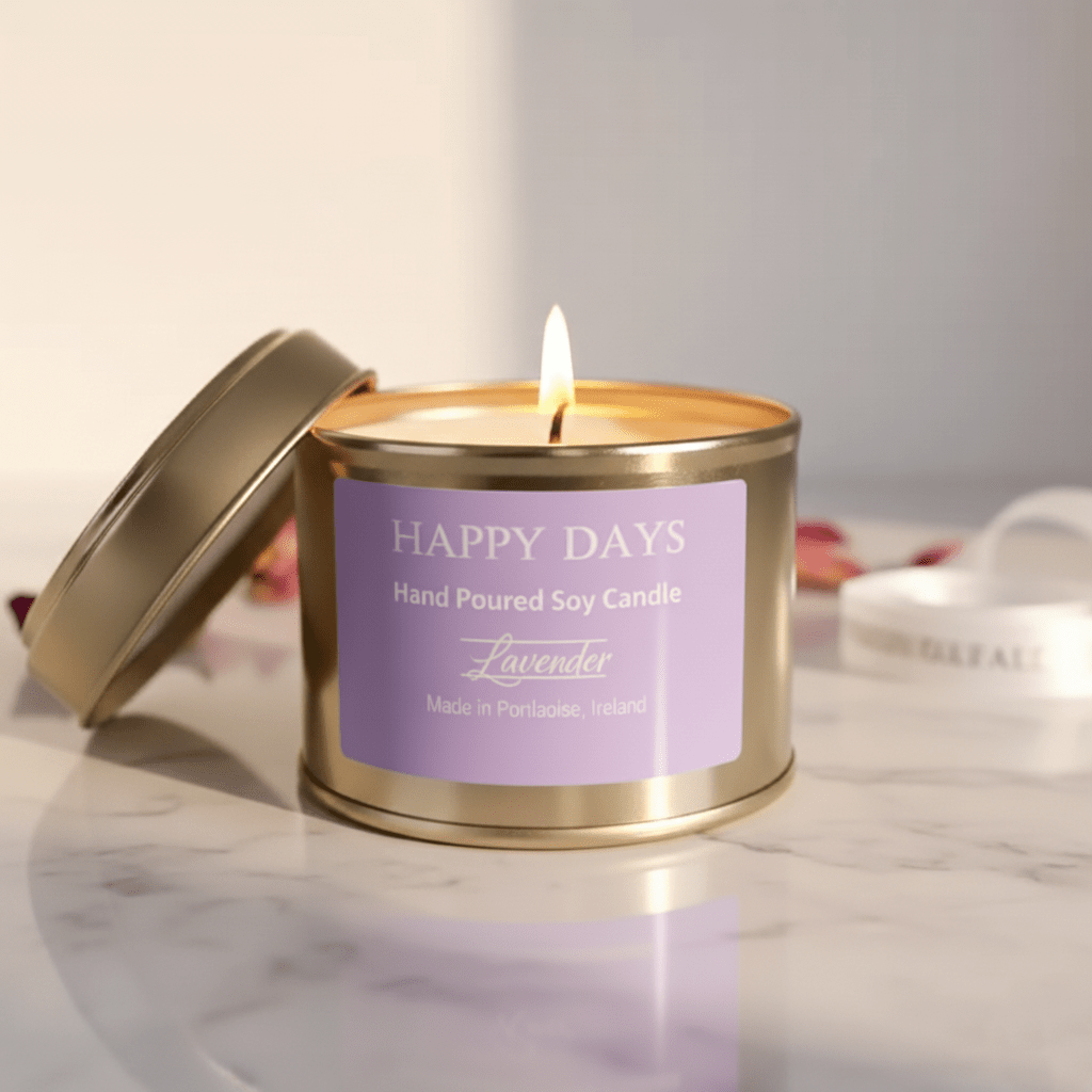 Happy Days Handmade Soy Candle - Lavender - Grape & Bean