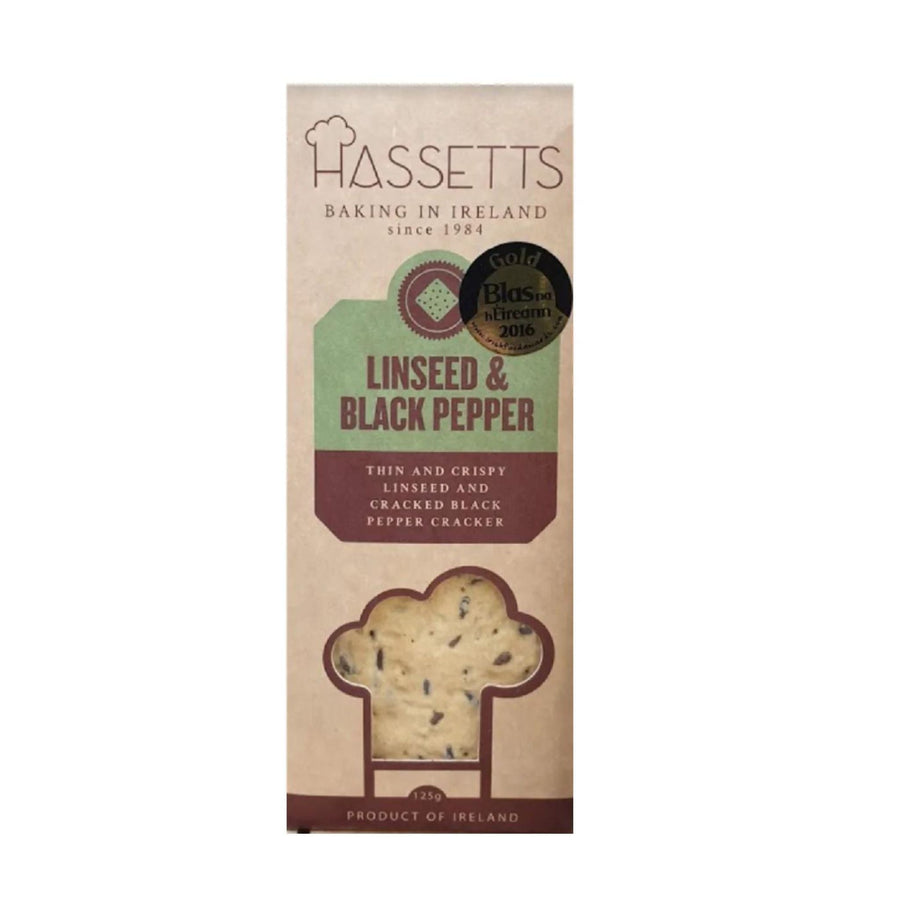 Hassetts Family Bakers Linseed & Black Pepper Cracker 125g - Grape & Bean