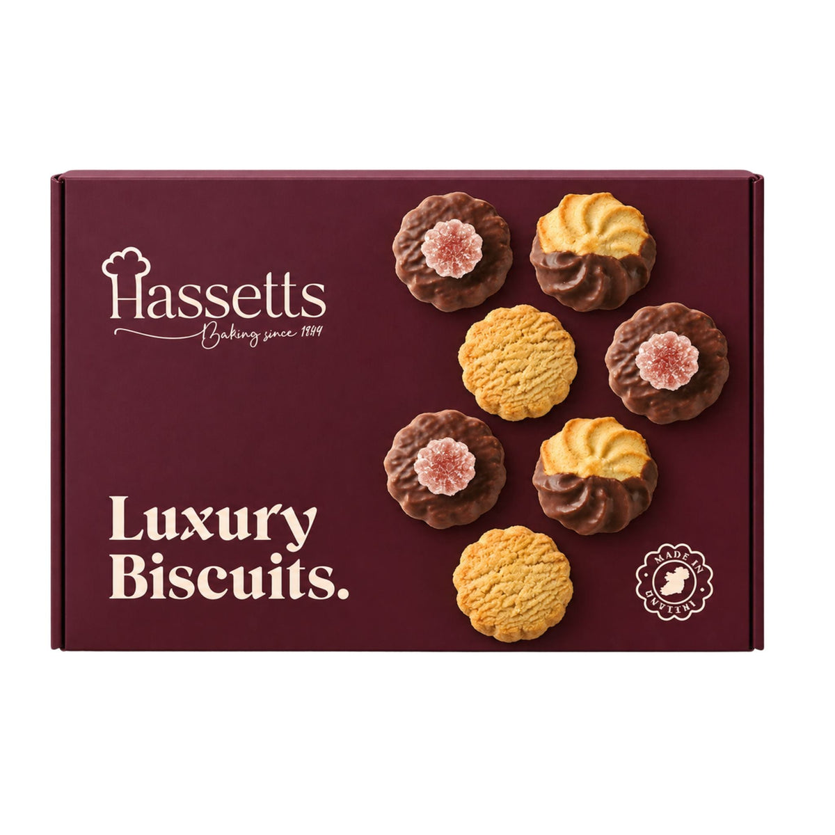 Hassetts luxury Biscuit Box 450g - Grape & Bean