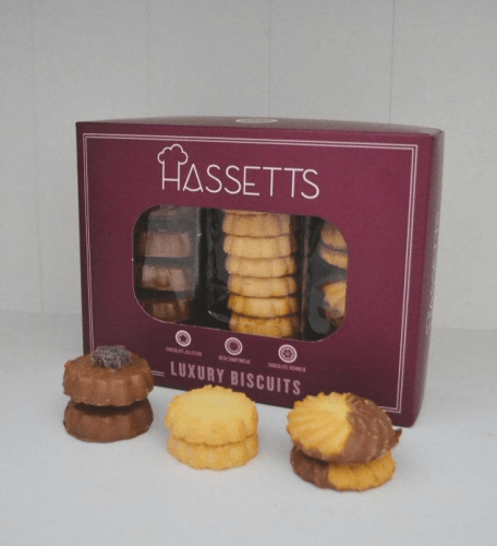 Hassetts luxury Biscuit Box 450g - Grape & Bean