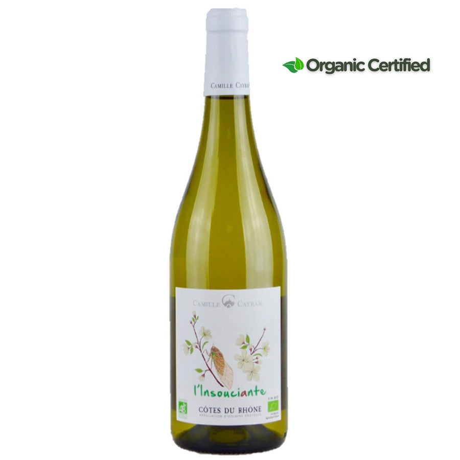 I'Insouciante Cotes Du Rhone, Organic White Wine, France - Grape & Bean