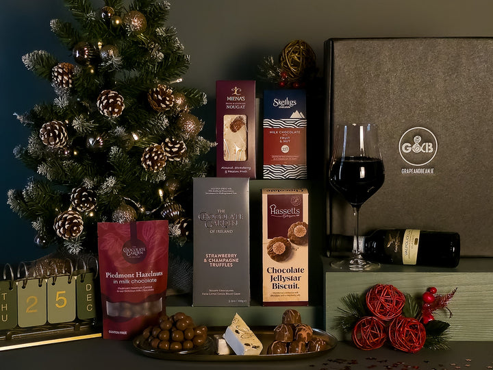 Irish Christmas Gift Box with Red Wine - Grape &amp; Bean