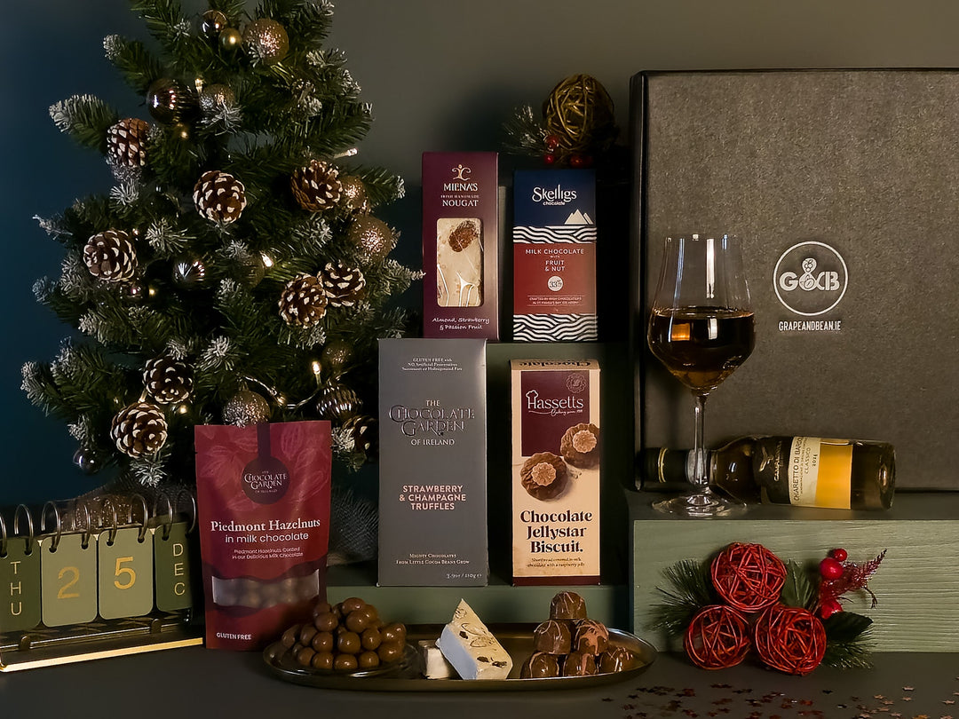 Irish Christmas Gift Box with Rosé Wine - Grape & Bean