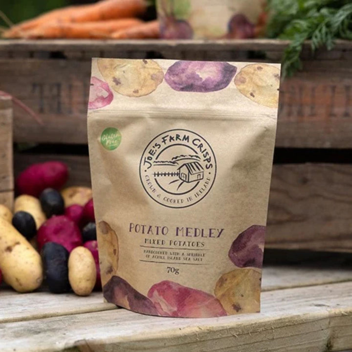 Joes Farm Crisps Mixed Potato Trio 70g - Grape &amp; Bean