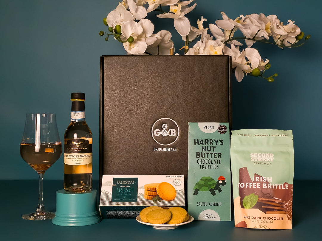 Luxury Irish Artisan Gift Box with Rosé Wine - Grape & Bean