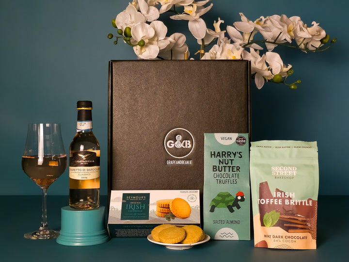 Luxury Irish Artisan Gift Box with Rosé Wine - Grape & Bean